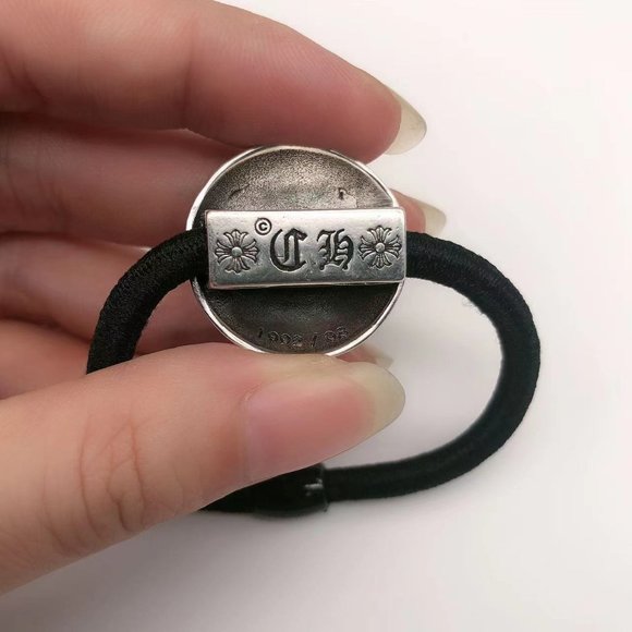 Make old vintage cross leather band Chrome Hearts sterling silver 925 scrunchie - Picture 7 of 8